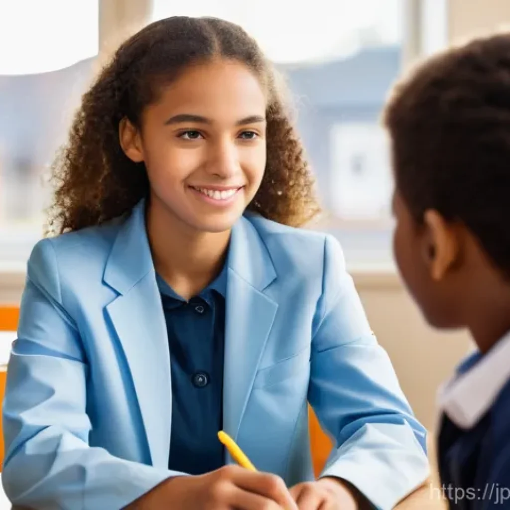 학교사회복지사 연봉 협상 팁 - **Prompt 1: A School Social Worker Providing Support to a Student**
    A kind and professional fema...